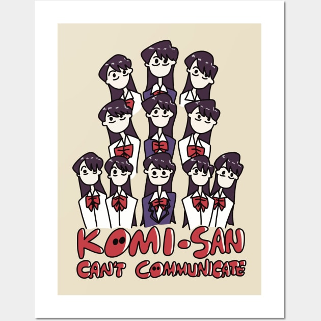 Komi Can't Communicate or Komi san wa komyushou desu anime characters in a cute doodle Wall Art by Animangapoi
